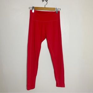 ALPHALETE Pulse Surge High Waist Leggings in Coral/Red Sz Large